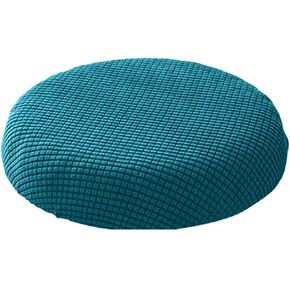 MAGICLULU Round Bar Stool Seat Covers Circle Elastic Bar Chair Covers Removable Washable Chair Protective Cover for Home Kitchen Supplies(11.8 x 11.8 Inch, Blue)