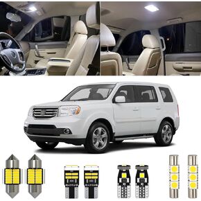 17 Piece 6000K White Pilot LED Interior Light Kit Package Replacement for Honda Pilot 2009 2010 2011 2012 2013 2014 2015, with Placement Diagram and Install Tool