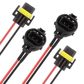 TOMALL 5202 2504 H16 to H11 H8 Pigtail Wires Harness Socket for Light Bulb Lamp Conversion Kit(Pack of 2)