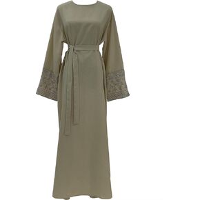 Embroidered Muslim Abaya Long Sleeve Dubai Dress Turkish Robe Zipper Maxi Dess Women Eid Clothes