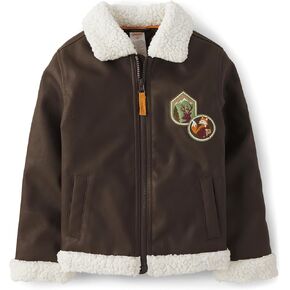 Gymboree Boys' and Toddler Embroidered Faux Leather Jackets Seasonal