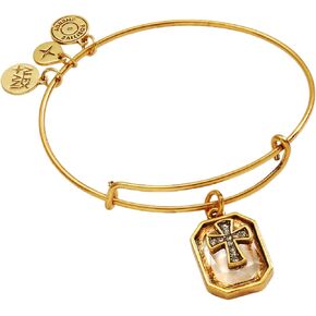 Alex and Ani Crystal Cross Charm Bangle