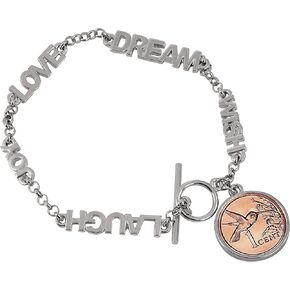 American Coin Treasures Western Charm Silver Tone Gold Layered Buffalo Nickel Obverse Coin Bracelet