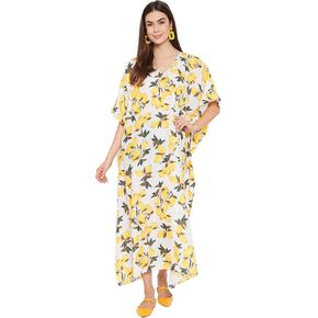 Oussum Long Caftan for Women Plus Size Beach Cover Up Casual Kaftan Maxi Gown Dress Loungewear House Dresses for Summer