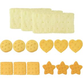 Honbay 15PCS Fake Cookies Artificial Biscuits Simulation Realistic Dessert Crackers Food for Home Kitchen Decoration Display Props Model (5 Style)