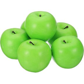 PATIKIL 6 Pcs Artificial Apples, Foam Simulation Fake Pink Apple Lifelike Realistic Faux Fake Fruit Model for Home Kitchen Party Decoration, Photography Props