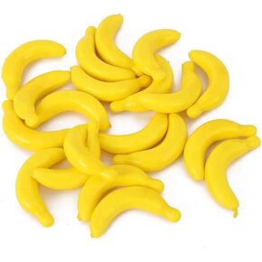20Pcs Yellow Mini Fake Banana Fruit,Plastic Foam Vegetables Fruit as Home Party Ornament Craft Photography Props Gift,Simulation Fruit Props for Photography Blenders and Sponges 3-6CM