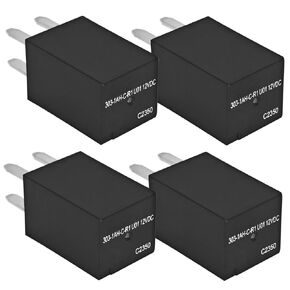 Relay 303-1AH-C-R1-U01 12VDC (Pack of 4) - SPNO 20A 12VDC Relay - Micro Automotive Relay for Polaris RZR Slingshot Cooling Fan