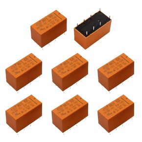 Coil DPDT PCB Power Relay DC 12V 8 Pins Mini Power Relay PCB Relay HK19F-8P-12V（8 Pcs）