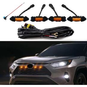 LED Grille Lights Compatible with Toyota RAV4 2019 2020 2021 2022 2023 2024 Front Grille Lights for Rav4 Accessories Hybird LE XLE SE XSE Limited (White)