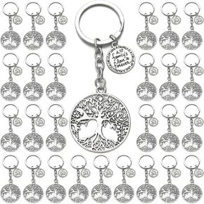 PHAETON 20PCS Tree Of Life Keychain A Family's Love is Forever Saying Charm & Tree Keychain Family Reunion or Family Keychain Gift for Family Reunions or Family Gatherings.