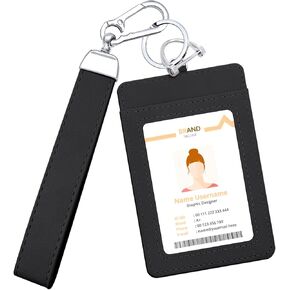 سلسلة مفاتيح معصم جلدية من Weixiltc مع محفظة، سلسلة مفاتيح السيارة مع حلقة مفاتيح، حلقة على شكل حرف D مضادة للفقدان وحامل بطاقات