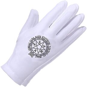 Men's Cosplay Gloves,Anime Runes White Gloves Cosplay Accessories