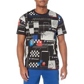 PUMA Men's Standard BMW MMS All Over Print Tee, Black, Small
