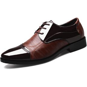 Mens Dress Shoes Oxford Shoes for Men Formal Pointed Lace Up Business Tuxedo Shoes