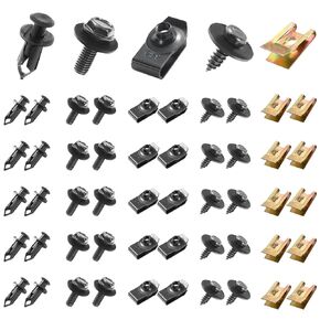100PCS Car Screws and Bolts, Undertray Screws,Auto Body Fender Screws,Car Clips Plastic Rivet Fasteners - Universal U-Nuts Kit Engine Under Cover Splash Shield Guard Body Bolts