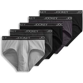 Jockey Men's Underwear Lightweight Cotton Blend Brief - 5 Pack
