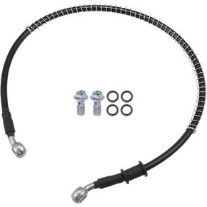 X AUTOHAUX Brake Hose Motorcycle Hydraulic Brake Line Oil Hose Pipe with Spring Protection Fitting for ATV Motorcycle Motocross Racing Bike 60cm Black 1 Set