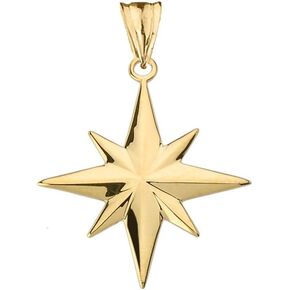 Enchanting North Star Charm Pendant in 10k Yellow Gold