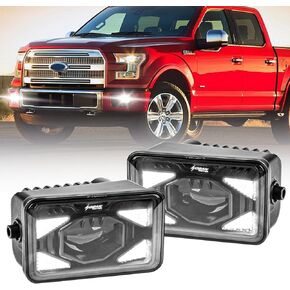 مصابيح ضباب JL Wrangler Black Knight مطورة مقاس 4 بوصات متوافقة مع مصابيح الضباب Wrangler 40W مع EMC مدمج، التوصيل والتشغيل (مصابيح الضباب JL)