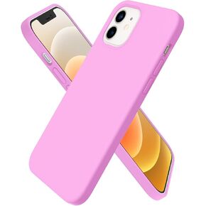 ORNARTO Compatible with iPhone 12 Case, Compatible with iPhone 12 Pro Case, Slim Liquid Silicone 3 Layers Full Covered Soft Gel Rubber Phone Case Cover 6.1 inch-Black