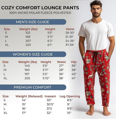 Cozy Comfort Men Printed Lounge Pants 100% Micro Polar Fleece Polyester in Saudi Arabia