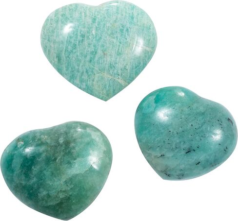 | Amazonite | Puff Heart Worry Stone | Size 1" | 1 Pc | Crystals and Healing Stones, Worry Stones for Anxiety, Reiki, Chakra, Witchcraft, Yoga, Meditation Accessories in Kuwait