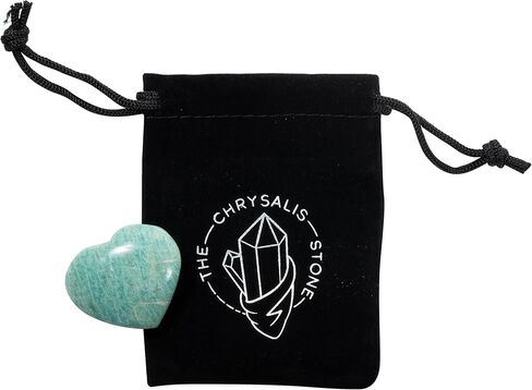 | Amazonite | Puff Heart Worry Stone | Size 1" | 1 Pc | Crystals and Healing Stones, Worry Stones for Anxiety, Reiki, Chakra, Witchcraft, Yoga, Meditation Accessories in Kuwait