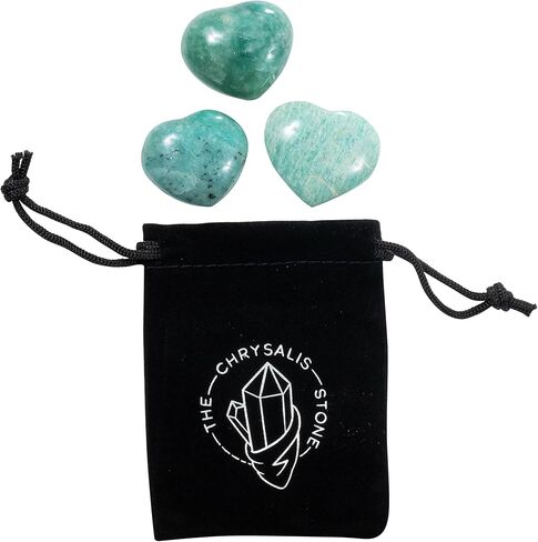 | Amazonite | Puff Heart Worry Stone | Size 1" | 1 Pc | Crystals and Healing Stones, Worry Stones for Anxiety, Reiki, Chakra, Witchcraft, Yoga, Meditation Accessories in Kuwait
