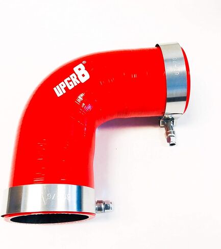 Upgr8 Universal 4-Ply High Performance 2.5 "63mm 90 درجة الكوع مقرنة سيليكون خرطوم + T Bolt Clamp (2.5" أحمر) in Kuwait