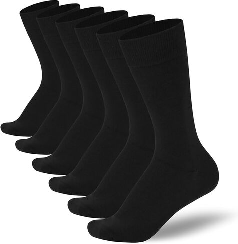 Men's Cotton Crew Socks, Super Soft and Breathable Dress Crew Thin Socks Lightweight Socks for Men 3-6 Pairs Pack Size 8-14 in Saudi Arabia