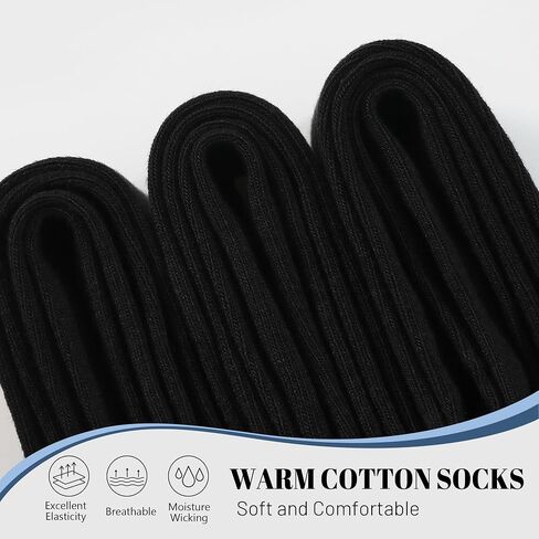 Men's Cotton Crew Socks, Super Soft and Breathable Dress Crew Thin Socks Lightweight Socks for Men 3-6 Pairs Pack Size 8-14 in Saudi Arabia