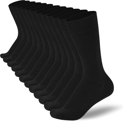 Men's Cotton Crew Socks, Super Soft and Breathable Dress Crew Thin Socks Lightweight Socks for Men 3-6 Pairs Pack Size 8-14 in Saudi Arabia