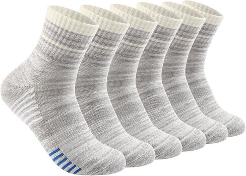 6 Pairs Men's Hiking Socks - Lightweight Cushioned Moisture Wicking Quarter Crew Socks in Saudi Arabia