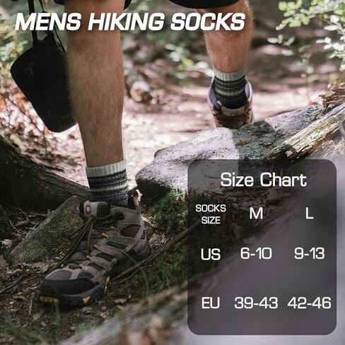 6 Pairs Men's Hiking Socks - Lightweight Cushioned Moisture Wicking Quarter Crew Socks in Saudi Arabia