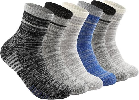 6 Pairs Men's Hiking Socks - Lightweight Cushioned Moisture Wicking Quarter Crew Socks in Saudi Arabia