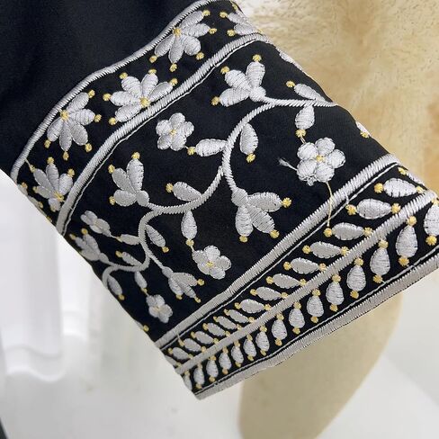 Embroidered Muslim Abaya Long Sleeve Dubai Dress Turkish Robe Zipper Maxi Dess Women Eid Clothes in Saudi Arabia