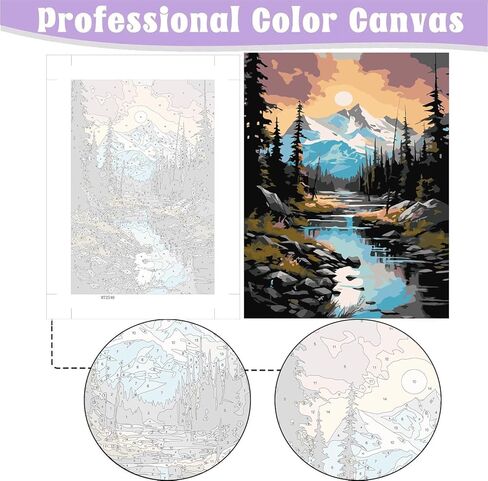 مجموعة الطلاء بالأرقام المؤطرة والحامل من CNITUR للبالغين، مجموعة الطلاء بالأرقام لطاولة المنزل للمبتدئين وهدية لديكور الحائط 7.8 × 11.8 بوصة MT2778 in Kuwait