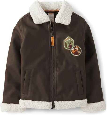 Gymboree Boys' and Toddler Embroidered Faux Leather Jackets Seasonal in Saudi Arabia