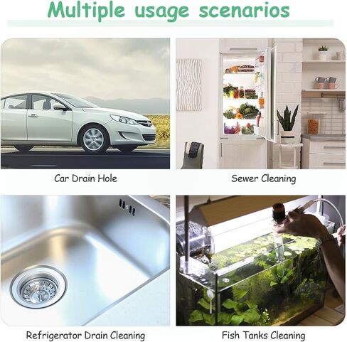 2Pcs 118In Drain Cleaning Tool with 2Pcs 7.9inch Cleaning Brush,Car Sunroof Drain Cleaning Tool,Slim Drain Brush Specially Designed for Car Sunroofs and Wiper Drain Holes in Saudi Arabia