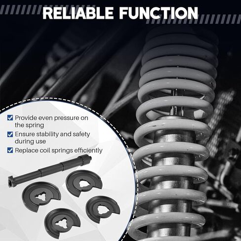 Coil Strut Spring Compressor Set | 5PCS Front Rear Suspension Tool Interchangeable Fork Coil Extractor Set Telescopic Repair Tool Kit Compatible with Mercedes Benz (Black) in Saudi Arabia
