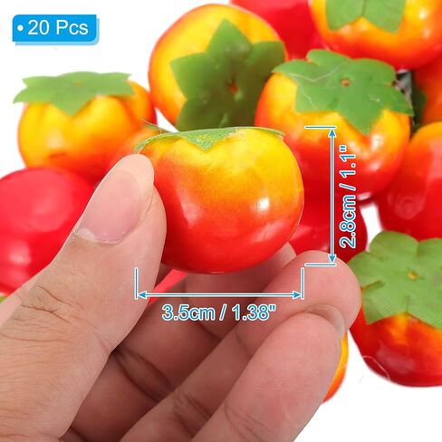 PATIKIL 20 Pcs Artificial Mini Tomato, Foam Simulation Fake Small Tomato Lifelike Realistic Faux Fake Fruit Model for Home Kitchen Party Decoration, Photography Props in Saudi Arabia
