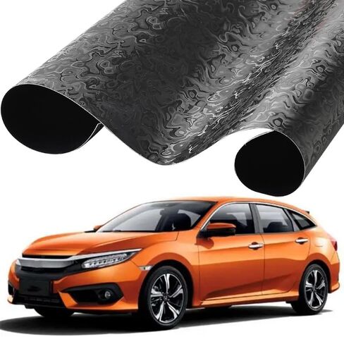 Water Ripple Car Wrap Vinyl Black Smooth Reflective Flexible PVC Material Vinyl Wrap for Cars Air Release Technology Car Wraps for Vehicles Automotive Exterior Accessories (2.46ft X 5ft) in Kuwait