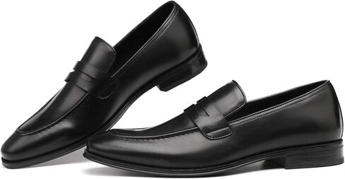 DECARSDZ Mens Slip-On Penny Loafer Casual Dress Shoes Black Wedding Formal Work Pointed Toe Men Tuxedo Shoes in Kuwait