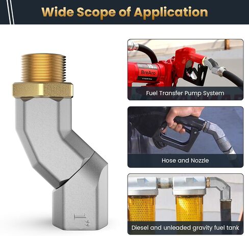 1 Inch Fuel Swivel, Fuel Hose Swivel with 360 Rotating Multi-Plane Fuel Transfer Hose Fittings for Fuel Tank Pump Hose Nozzle Transfer Diesel Gasoline Kerosene in Saudi Arabia
