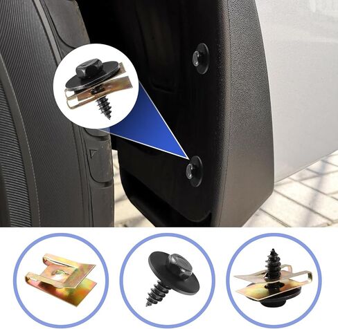 100PCS Car Screws and Bolts, Undertray Screws,Auto Body Fender Screws,Car Clips Plastic Rivet Fasteners - Universal U-Nuts Kit Engine Under Cover Splash Shield Guard Body Bolts in Saudi Arabia