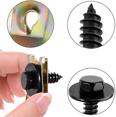 100PCS Car Screws and Bolts, Undertray Screws,Auto Body Fender Screws,Car Clips Plastic Rivet Fasteners - Universal U-Nuts Kit Engine Under Cover Splash Shield Guard Body Bolts in Saudi Arabia