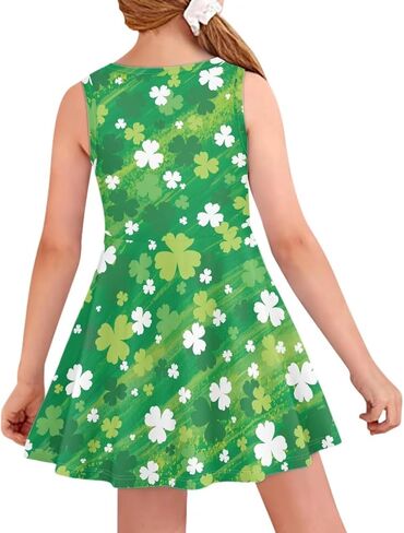 Sleeveless Dresses for Girls Kids Twirly Swing Dress for Summer A-Line Playwear Dress in Saudi Arabia