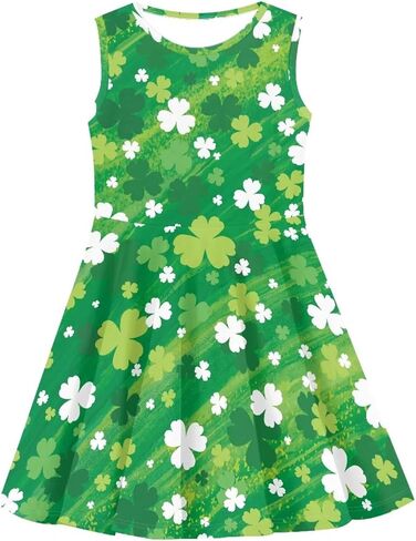 Sleeveless Dresses for Girls Kids Twirly Swing Dress for Summer A-Line Playwear Dress in Saudi Arabia