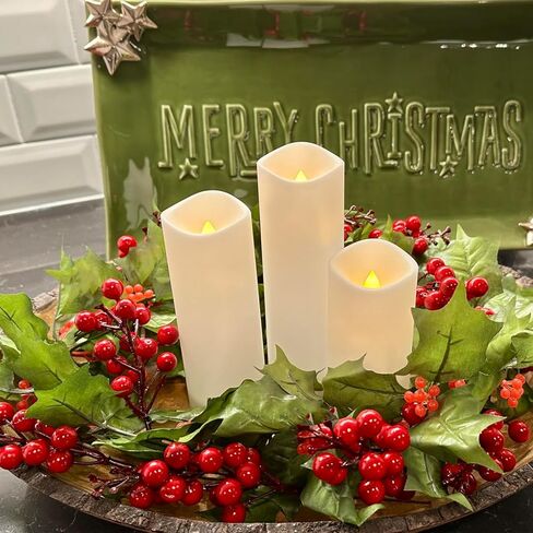 24 Pcs Artificial Red Berry Stems Christmas Holly Berries Branches Fake Red Berry Picks for Christmas Tree Decorations Crafts Wreath and Table Decor (Red) in Saudi Arabia